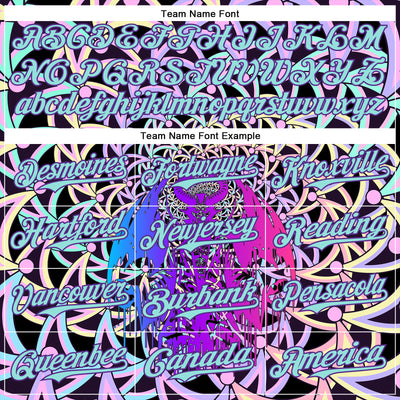 Custom Purple Ice Blue 3D Pattern Design Trippy Magic Mushrooms Devil Authentic Baseball Jersey