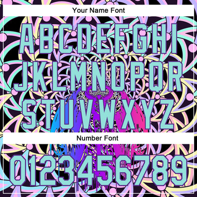 Custom Purple Ice Blue 3D Pattern Design Trippy Magic Mushrooms Devil Authentic Baseball Jersey