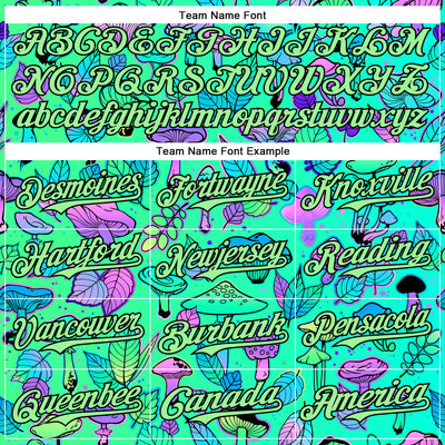 Custom Green Pea Green-Black 3D Pattern Design Trippy Magic Mushrooms Plant Authentic Baseball Jersey