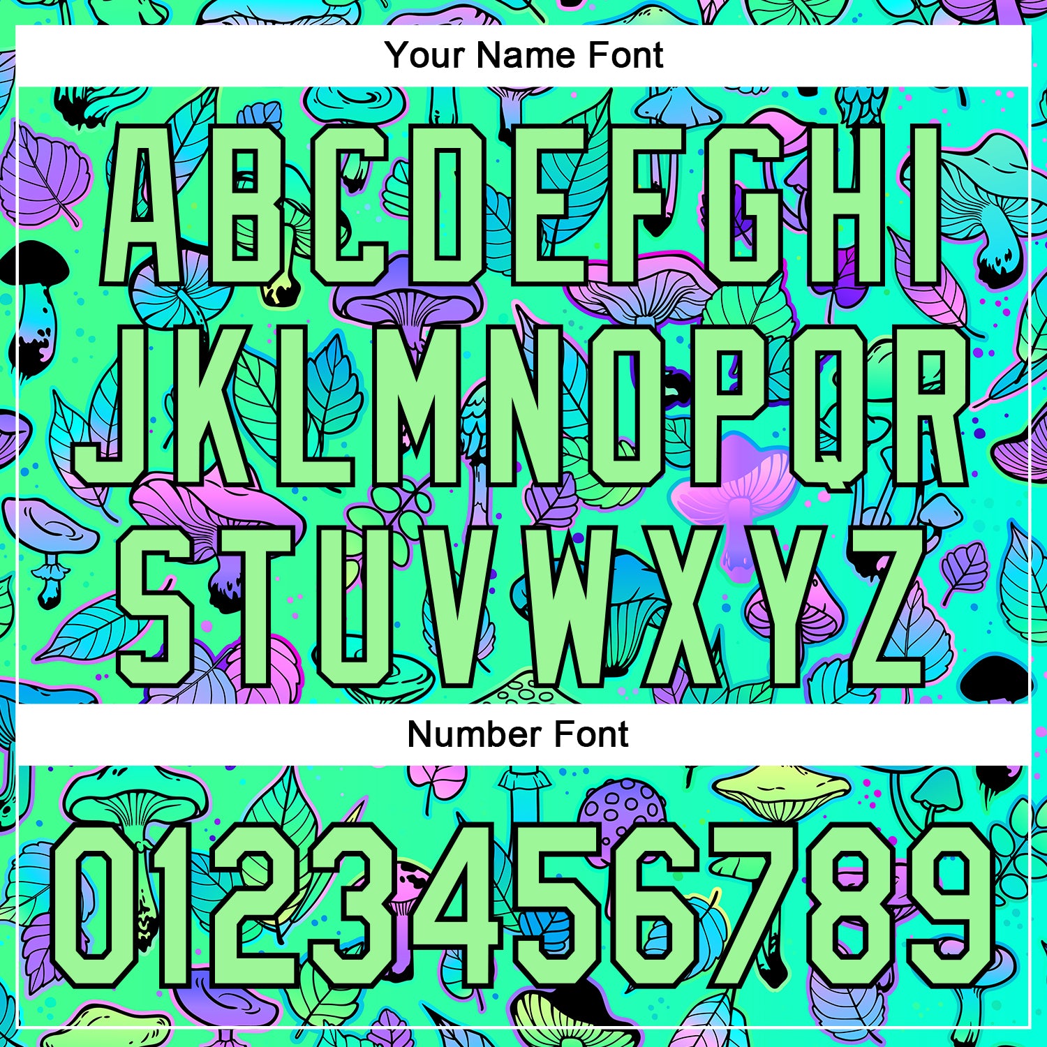 Custom Green Pea Green-Black 3D Pattern Design Trippy Magic Mushrooms Plant Authentic Baseball Jersey