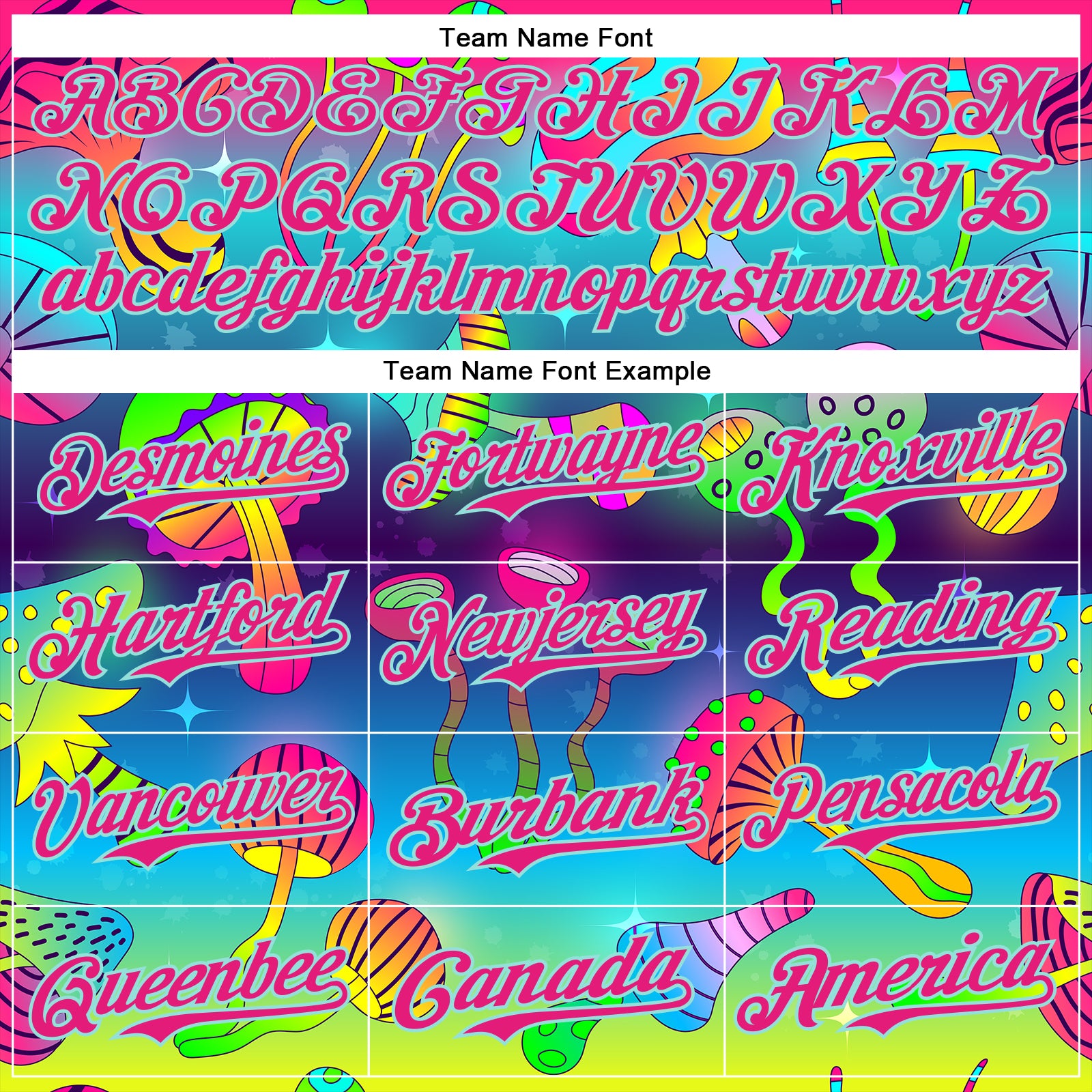 Custom Blue Hot Pink-Ice Blue 3D Pattern Design Trippy Psychedelic Magic Mushrooms Authentic Baseball Jersey