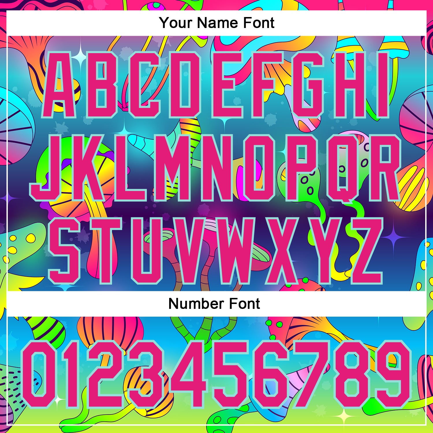 Custom Blue Hot Pink-Ice Blue 3D Pattern Design Trippy Psychedelic Magic Mushrooms Authentic Baseball Jersey