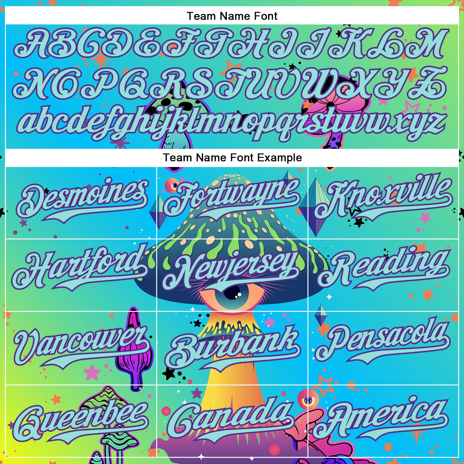 Custom Blue Ice Blue-Purple 3D Pattern Design Trippy Psychedelic Magic Mushrooms Authentic Baseball Jersey