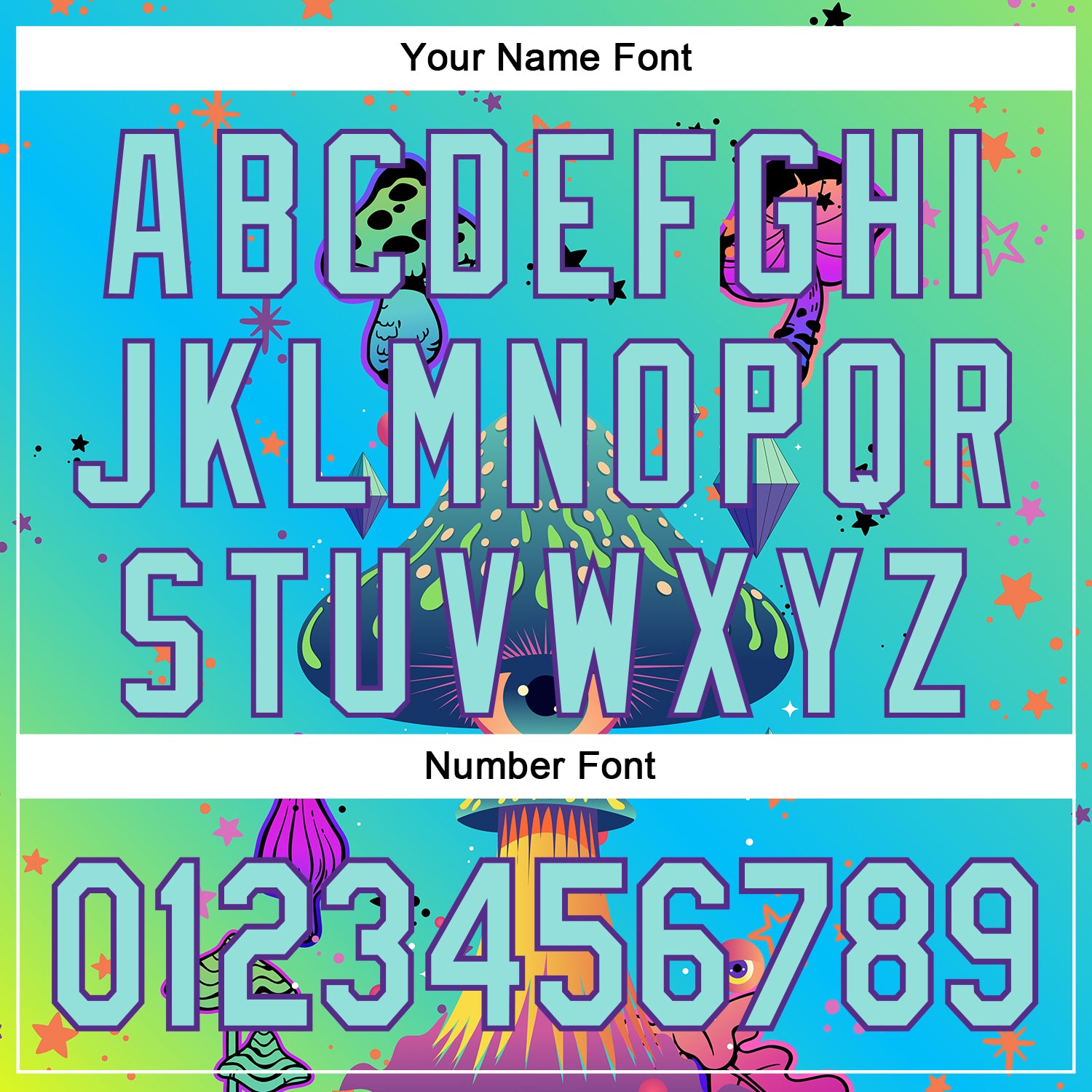 Custom Blue Ice Blue-Purple 3D Pattern Design Trippy Psychedelic Magic Mushrooms Authentic Baseball Jersey