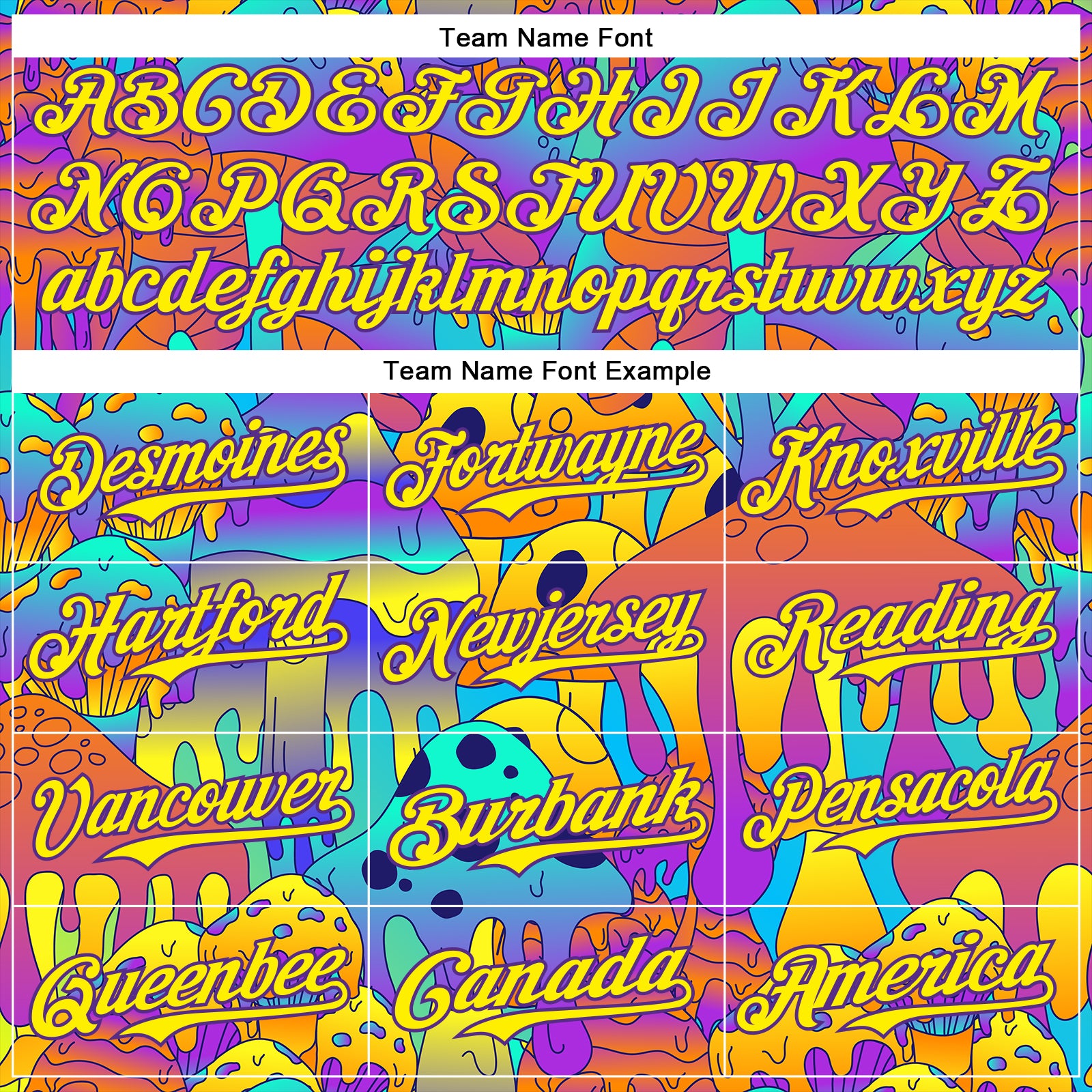 Custom Purple Light Yellow 3D Pattern Design Trippy Magic Mushrooms Trance Authentic Baseball Jersey