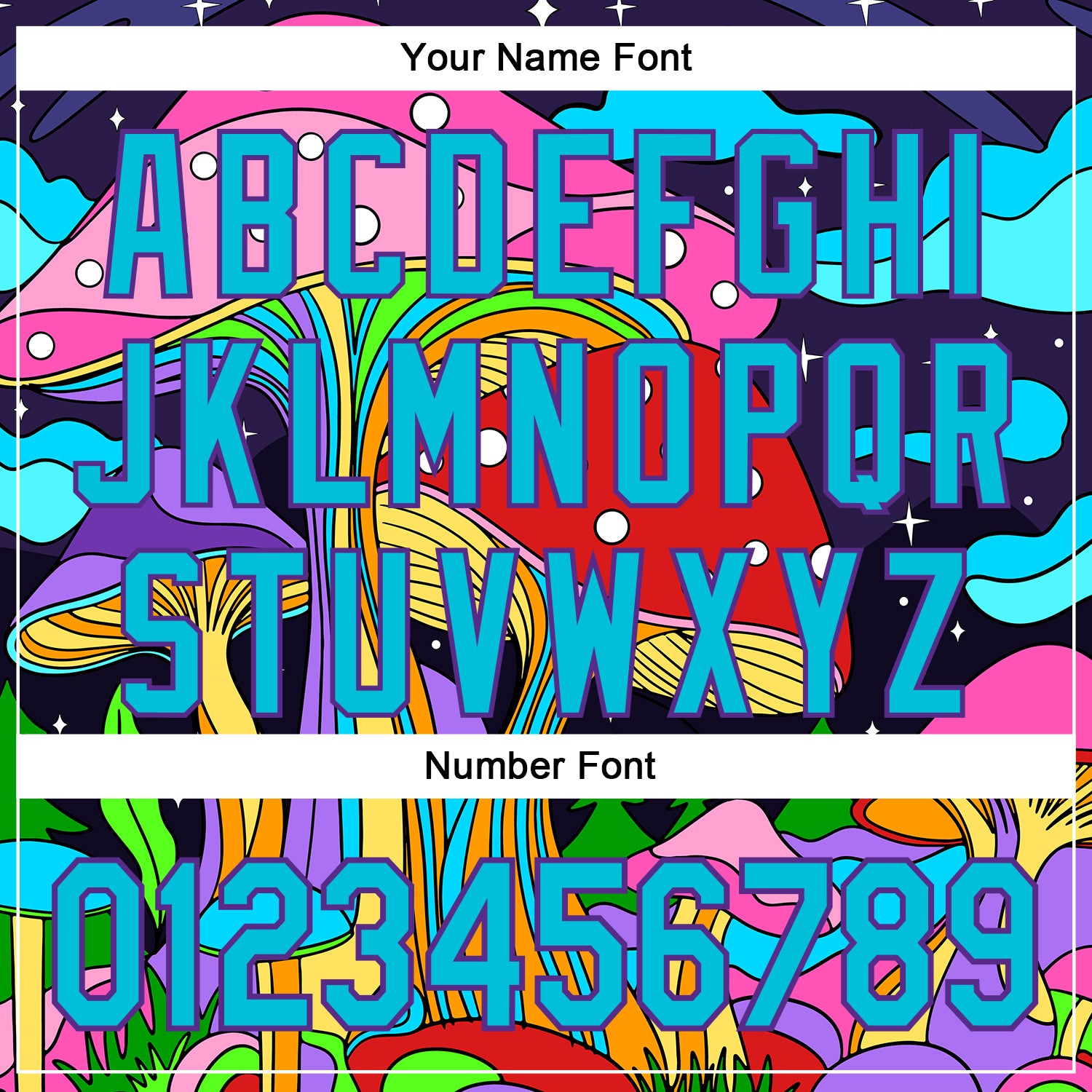 Custom Navy Lakes Blue-Purple 3D Pattern Design Trippy Psychedelic Magic Mushrooms Authentic Baseball Jersey