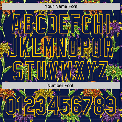 Custom Navy Gold 3D Pattern Design Mardi Gras Shrove Tuesday Authentic Baseball Jersey