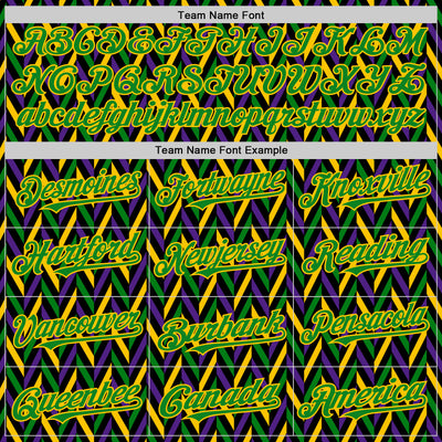 Custom Black Grass Green-Yellow 3D Pattern Design Mardi Gras Shrove Tuesday Authentic Baseball Jersey