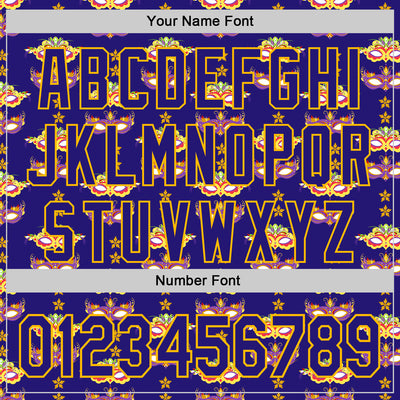 Custom Dark Purple Gold 3D Pattern Design Mardi Gras Shrove Tuesday Authentic Baseball Jersey