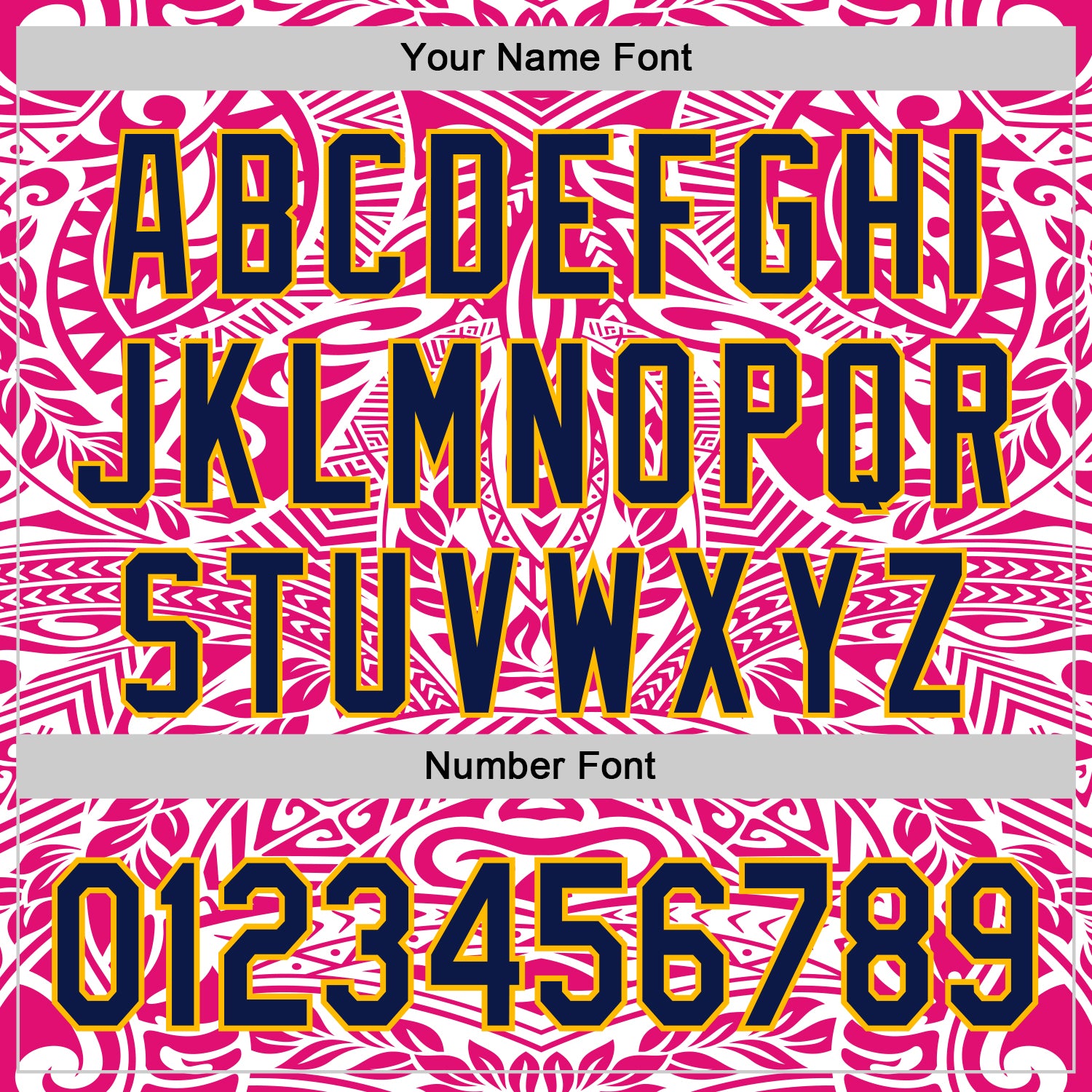 Custom Hot Pink Navy-Gold 3D Pattern Design Burner Costumes Ethnic Floral Authentic Baseball Jersey