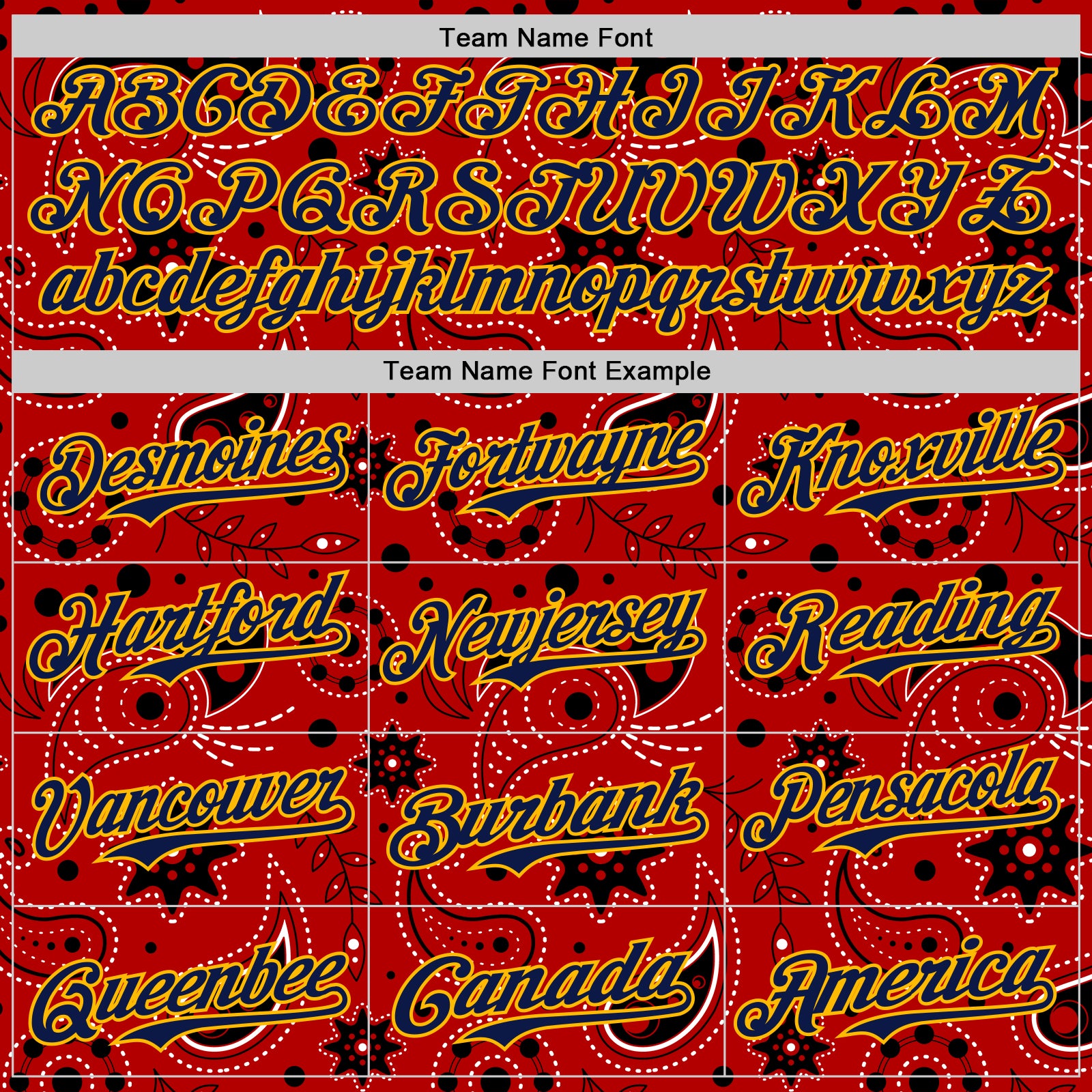 Custom Red Navy-Gold 3D Pattern Design Burner Costumes Paisley Bandana Authentic Baseball Jersey