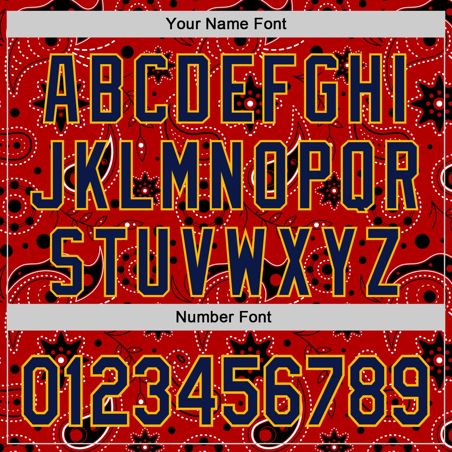 Custom Red Navy-Gold 3D Pattern Design Burner Costumes Paisley Bandana Authentic Baseball Jersey