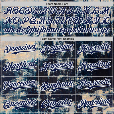 Custom Black Navy-White 3D Pattern Design Burner Costumes Grungy Authentic Baseball Jersey