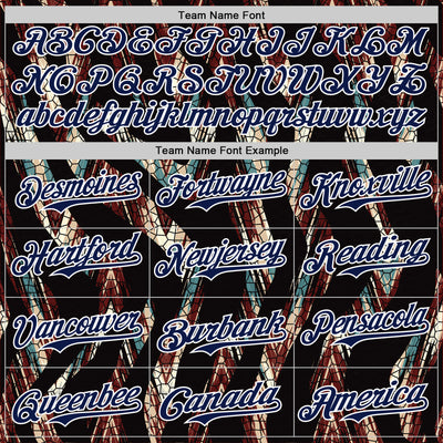 Custom Black Navy-White 3D Pattern Design Burner Costumes Animal Print Authentic Baseball Jersey