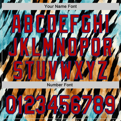 Custom Black Red-Royal 3D Pattern Design Burner Costumes Zebra Print Authentic Baseball Jersey