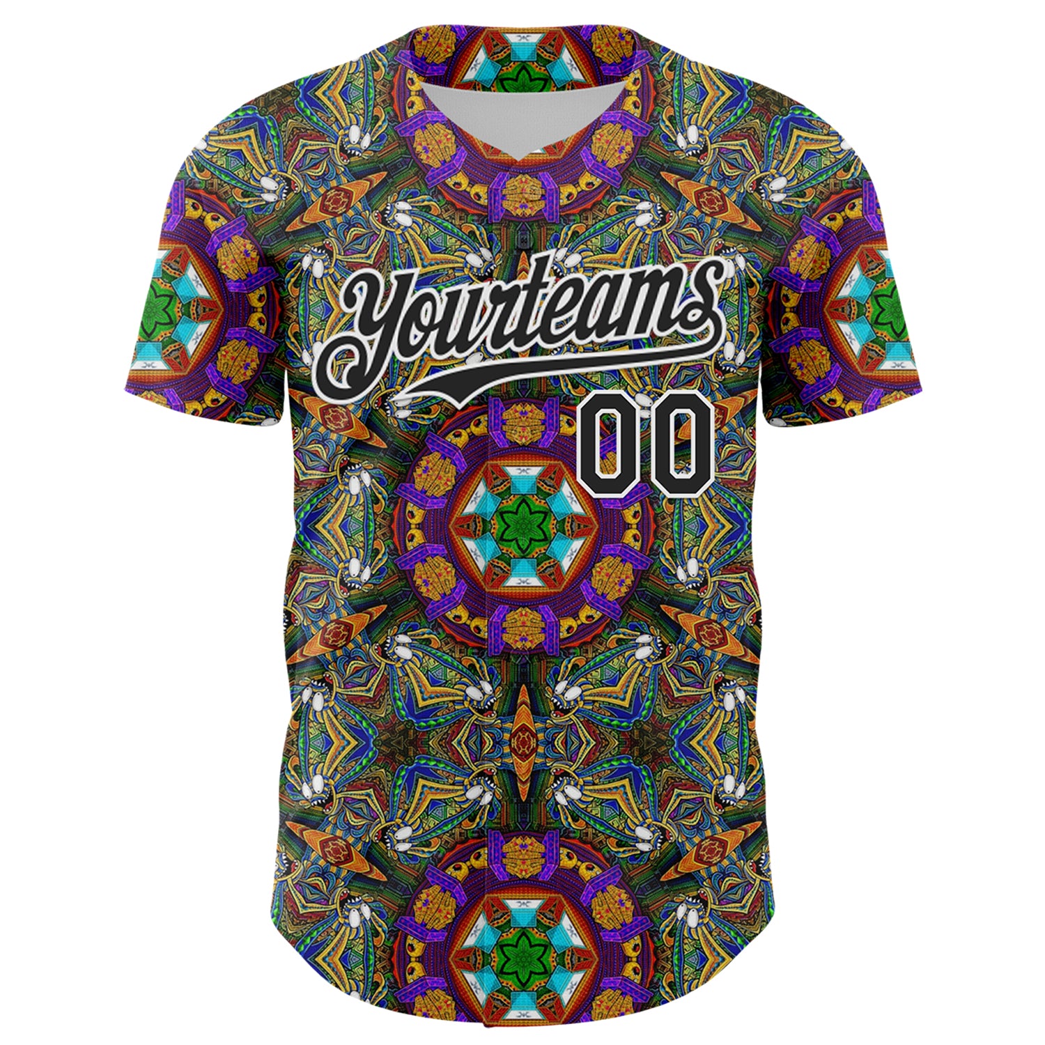 Custom Green Black-White 3D Pattern Design Burner Costumes Geometric Shape Authentic Baseball Jersey