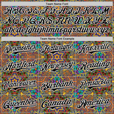 Custom Gold Black-White 3D Pattern Design Burner Costumes Trippy Authentic Baseball Jersey