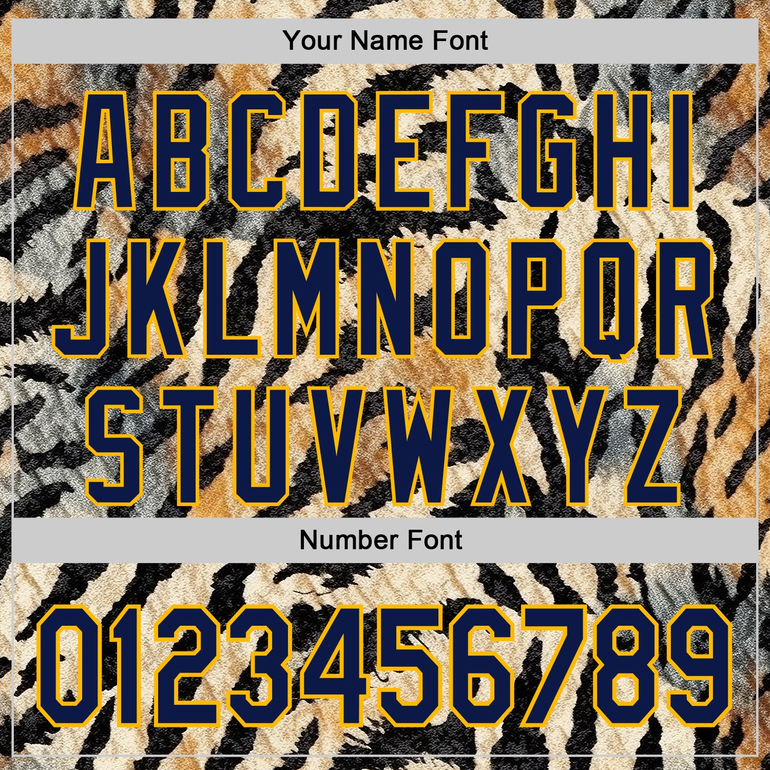 Custom Black Navy-Gold 3D Pattern Design Burner Costumes Tiger Print Authentic Baseball Jersey