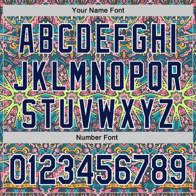 Custom Green Navy-White 3D Pattern Design Burner Costumes Psychedelic Authentic Baseball Jersey