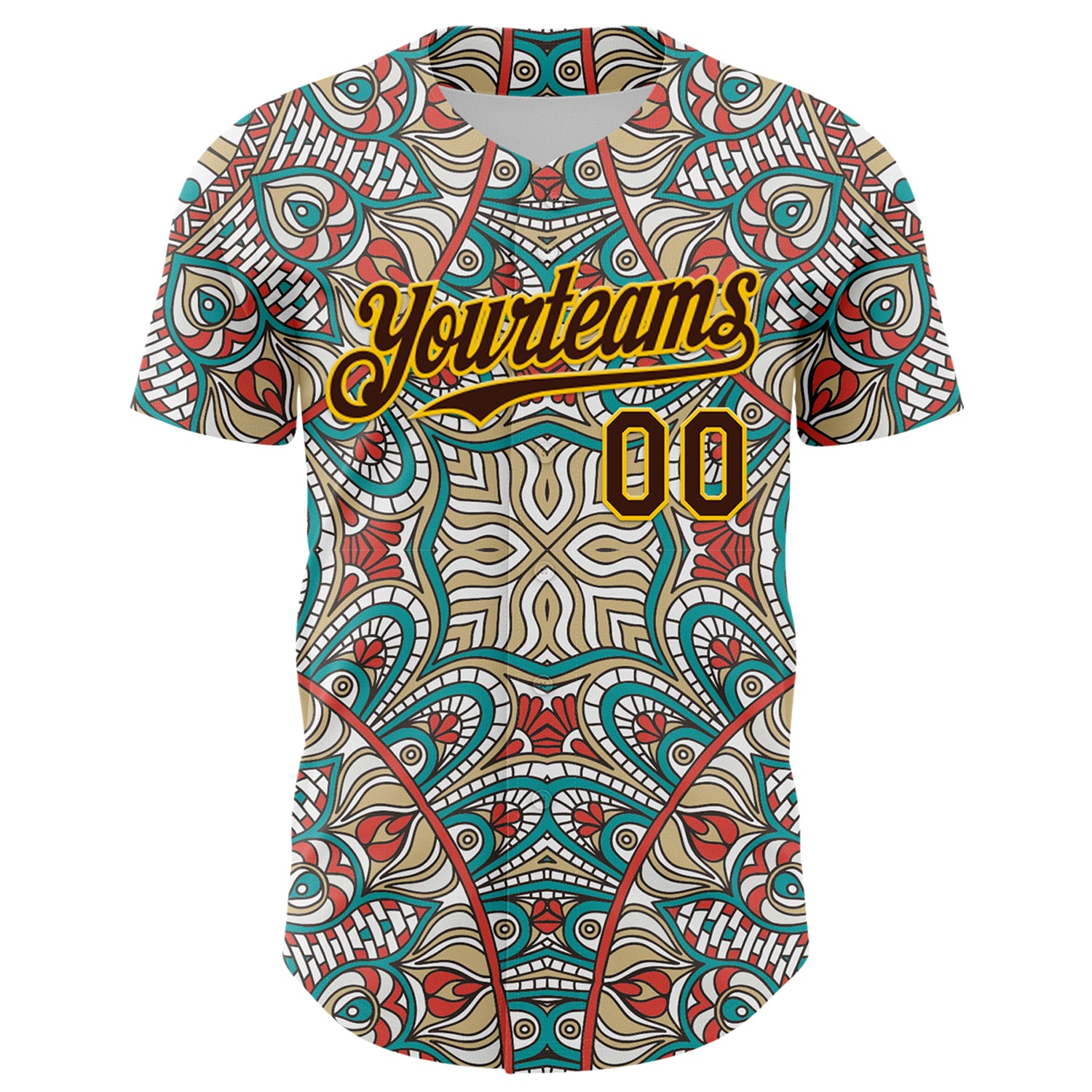 Custom Green Brown-Yellow 3D Pattern Design Burner Costumes Exotic Authentic Baseball Jersey
