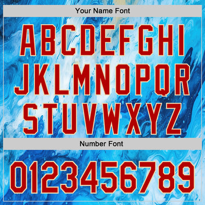 Custom Sky Blue Red-Cream 3D Pattern Design Burner Costumes Paisley Bandana Authentic Baseball Jersey