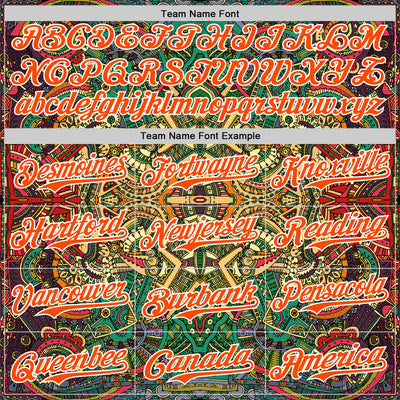 Custom Green Orange-White 3D Pattern Design Burner Costumes Exotic Authentic Baseball Jersey