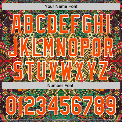 Custom Green Orange-White 3D Pattern Design Burner Costumes Exotic Authentic Baseball Jersey