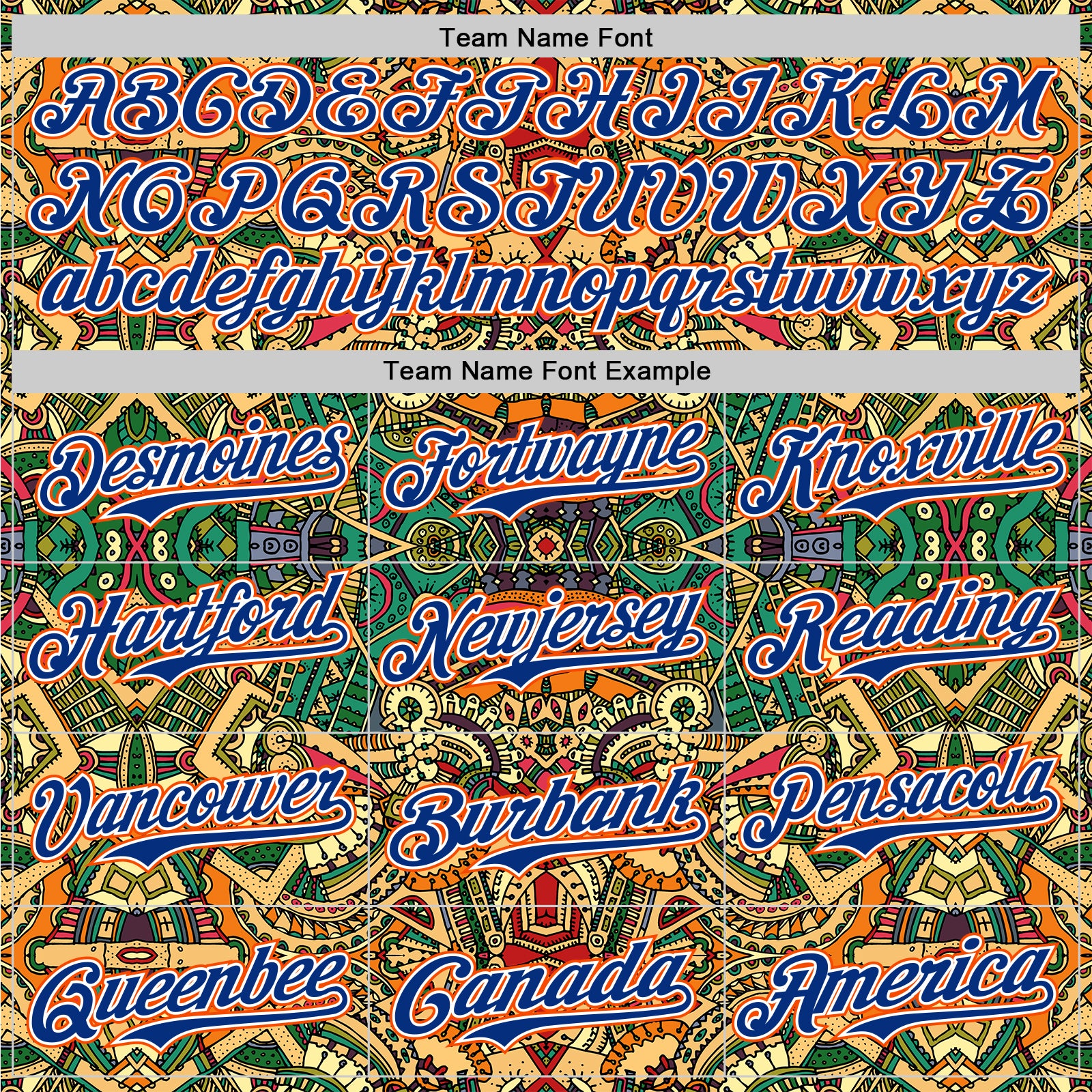 Custom Green Royal White-Orange 3D Pattern Design Burner Costumes Exotic Authentic Baseball Jersey