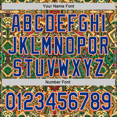 Custom Green Royal White-Orange 3D Pattern Design Burner Costumes Exotic Authentic Baseball Jersey