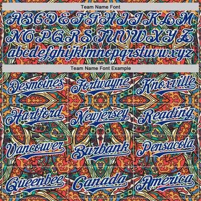 Custom Orange Royal-White 3D Pattern Design Burner Costumes Exotic Authentic Baseball Jersey