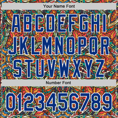 Custom Orange Royal-White 3D Pattern Design Burner Costumes Exotic Authentic Baseball Jersey