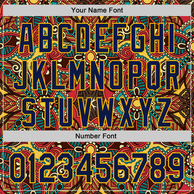 Custom Red Navy-Gold 3D Pattern Design Burner Costumes Exotic Authentic Baseball Jersey