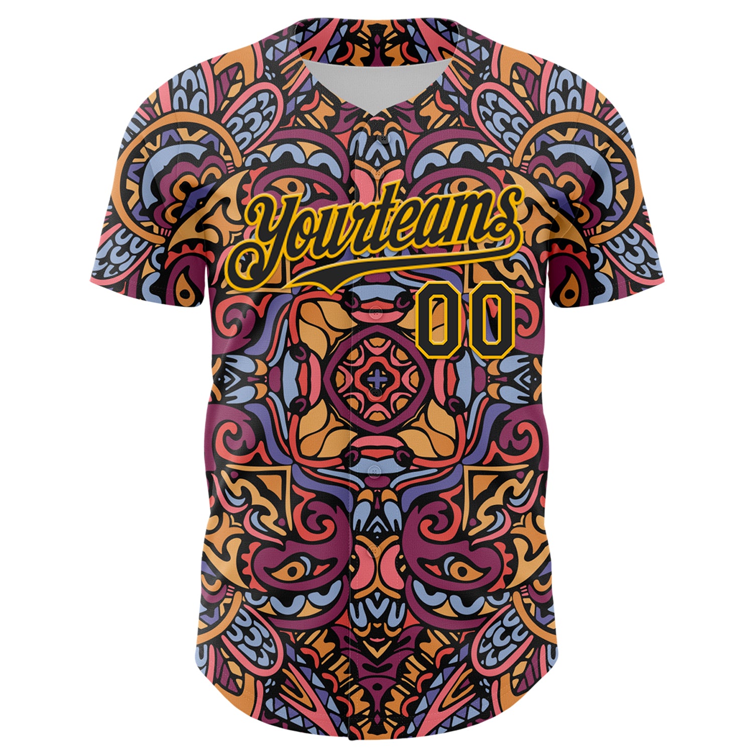 Custom Purple Black-Gold 3D Pattern Design Burner Costumes Exotic Authentic Baseball Jersey