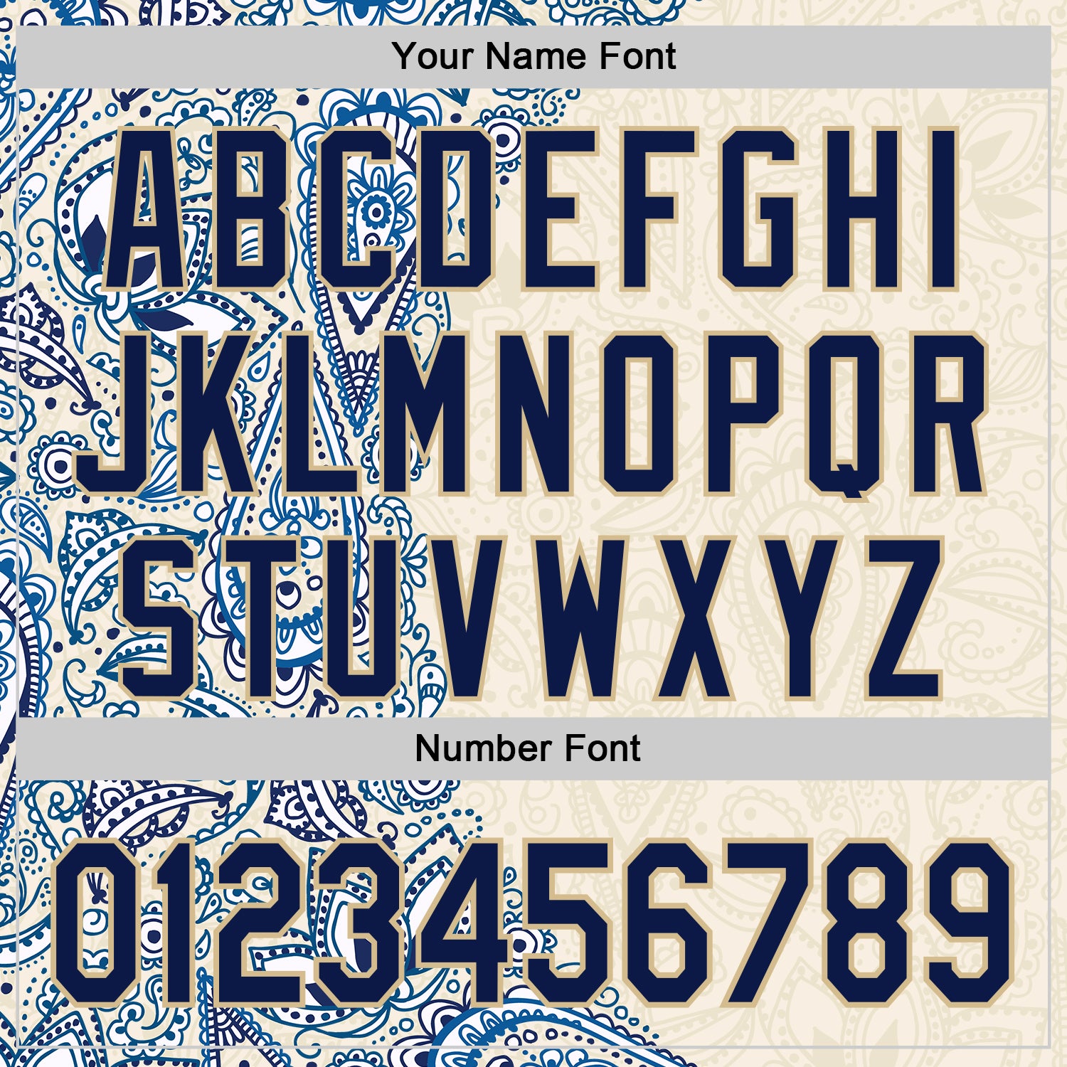 Custom Cream Navy Royal-Vegas Gold 3D Pattern Design Burner Costumes Paisley Authentic Baseball Jersey