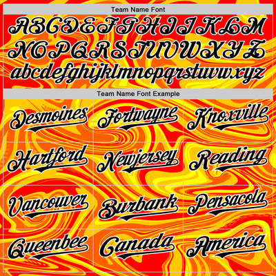 Custom Orange Black Gold-White 3D Pattern Design Rave Party Marble Lava Authentic Baseball Jersey