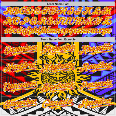 Custom Black Yellow Red-White 3D Pattern Design Rave Party Sun Tribal Authentic Baseball Jersey