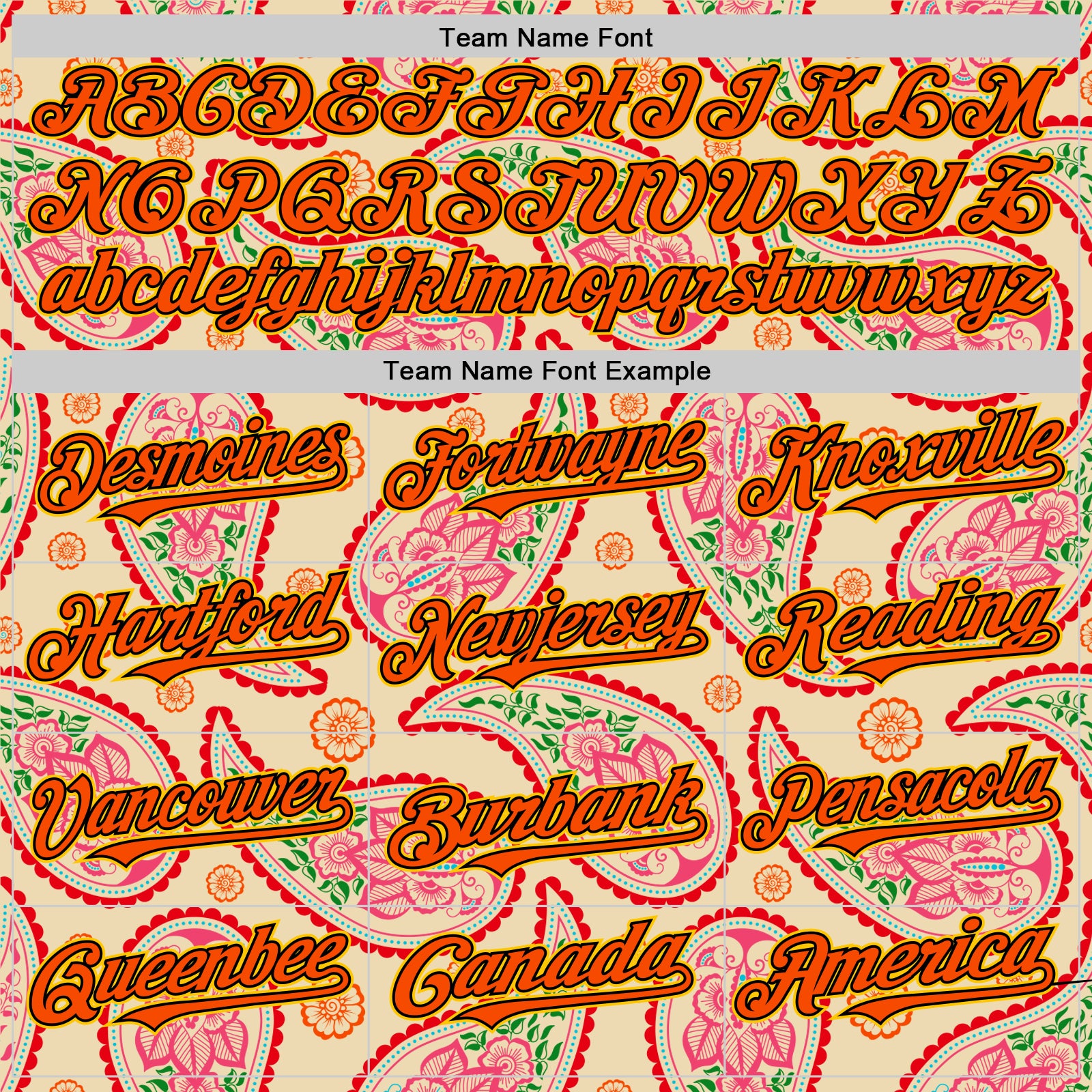 Custom Cream Orange Black-Yellow 3D Pattern Design Rave Party Paisley Bandana Authentic Baseball Jersey