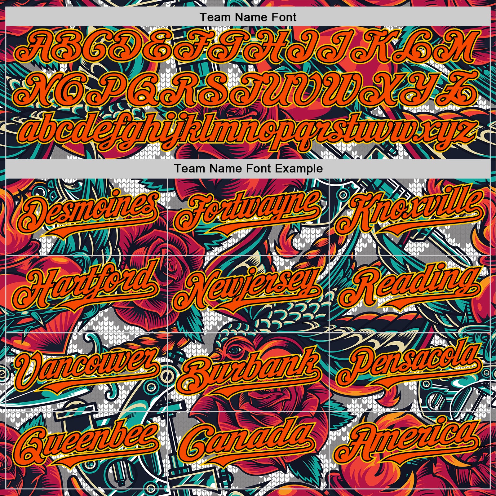 Custom White Orange Black-Yellow 3D Pattern Design Rave Party Roses Vintage Tattoos Authentic Baseball Jersey