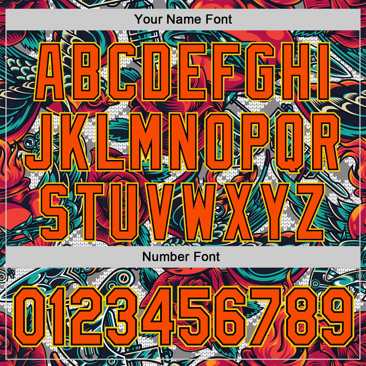 Custom White Orange Black-Yellow 3D Pattern Design Rave Party Roses Vintage Tattoos Authentic Baseball Jersey