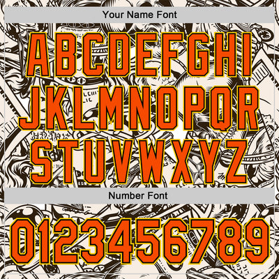 Custom White Orange Black-Yellow 3D Pattern Design Rave Party Vintage Cash Money Authentic Baseball Jersey