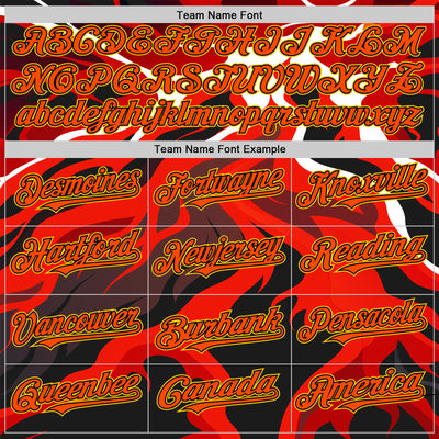 Custom White Orange Black-Yellow 3D Pattern Design Rave Party Flame Lava Authentic Baseball Jersey