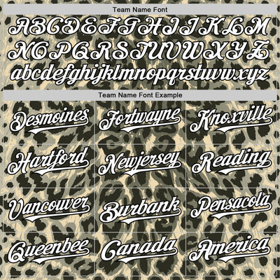 Custom Cream White-Black 3D Pattern Design Rave Party Animal Leopard Print Authentic Baseball Jersey