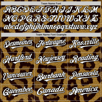 Custom Brown White-Black 3D Pattern Design Rave Party Animal Leopard Print Authentic Baseball Jersey