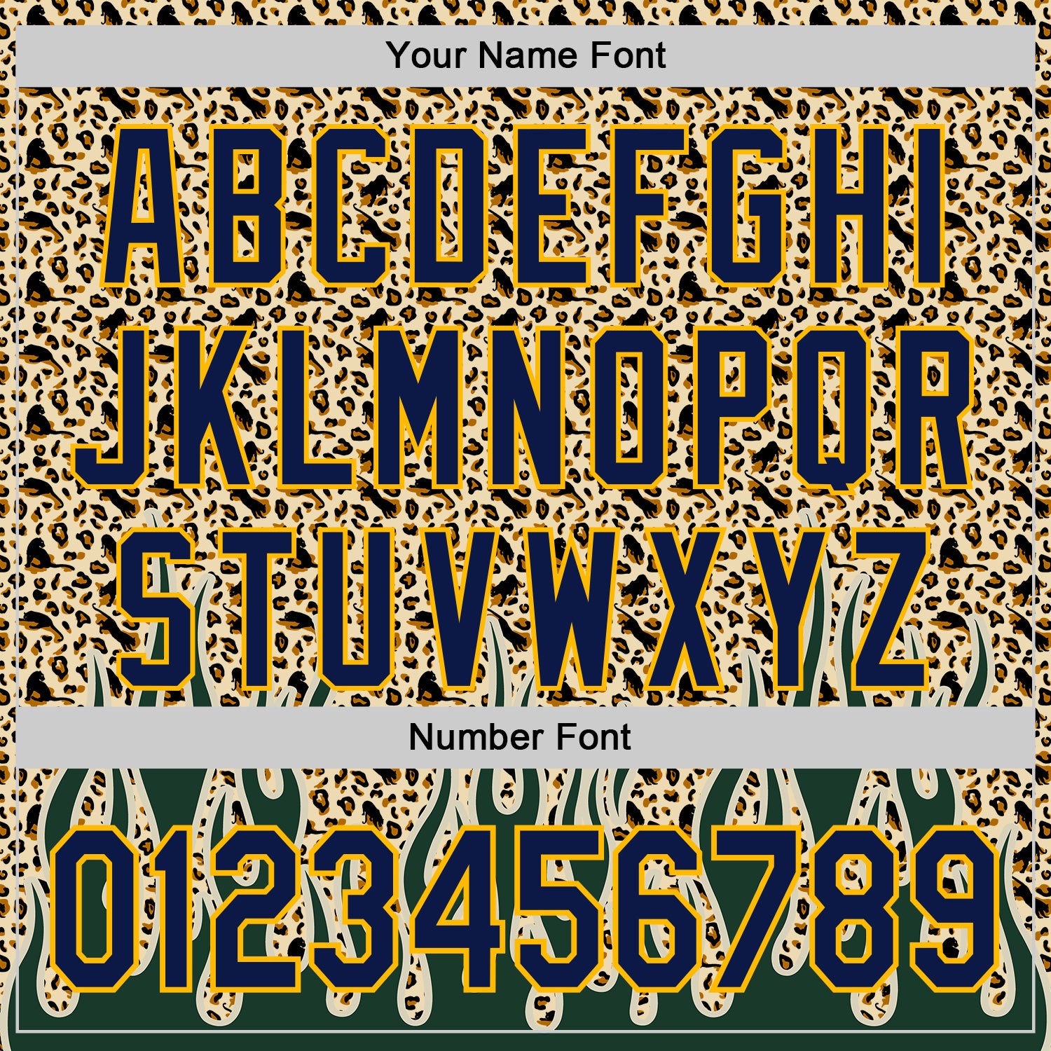 Custom Cream Navy-Gold 3D Pattern Design Rave Party Animal Leopard Print Authentic Baseball Jersey