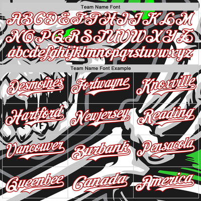 Custom Black White-Red 3D Pattern Design Burner Costumes Skull Authentic Baseball Jersey