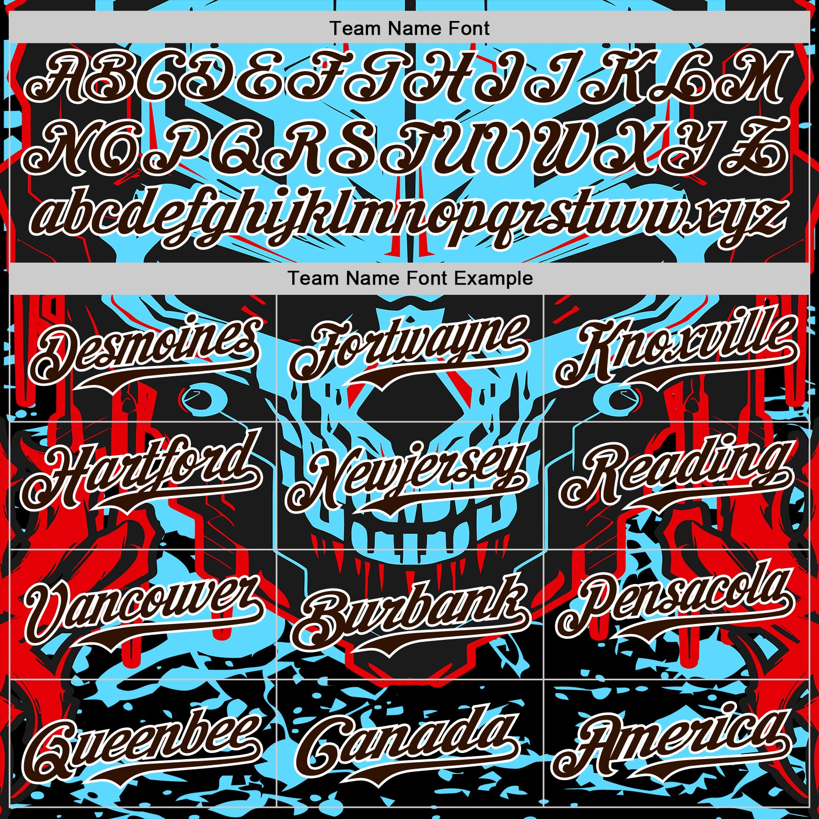 Custom Blue Brown-White 3D Pattern Design Burner Costumes Cyber Skull Authentic Baseball Jersey