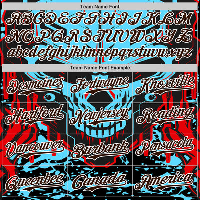 Custom Blue Brown-White 3D Pattern Design Burner Costumes Cyber Skull Authentic Baseball Jersey