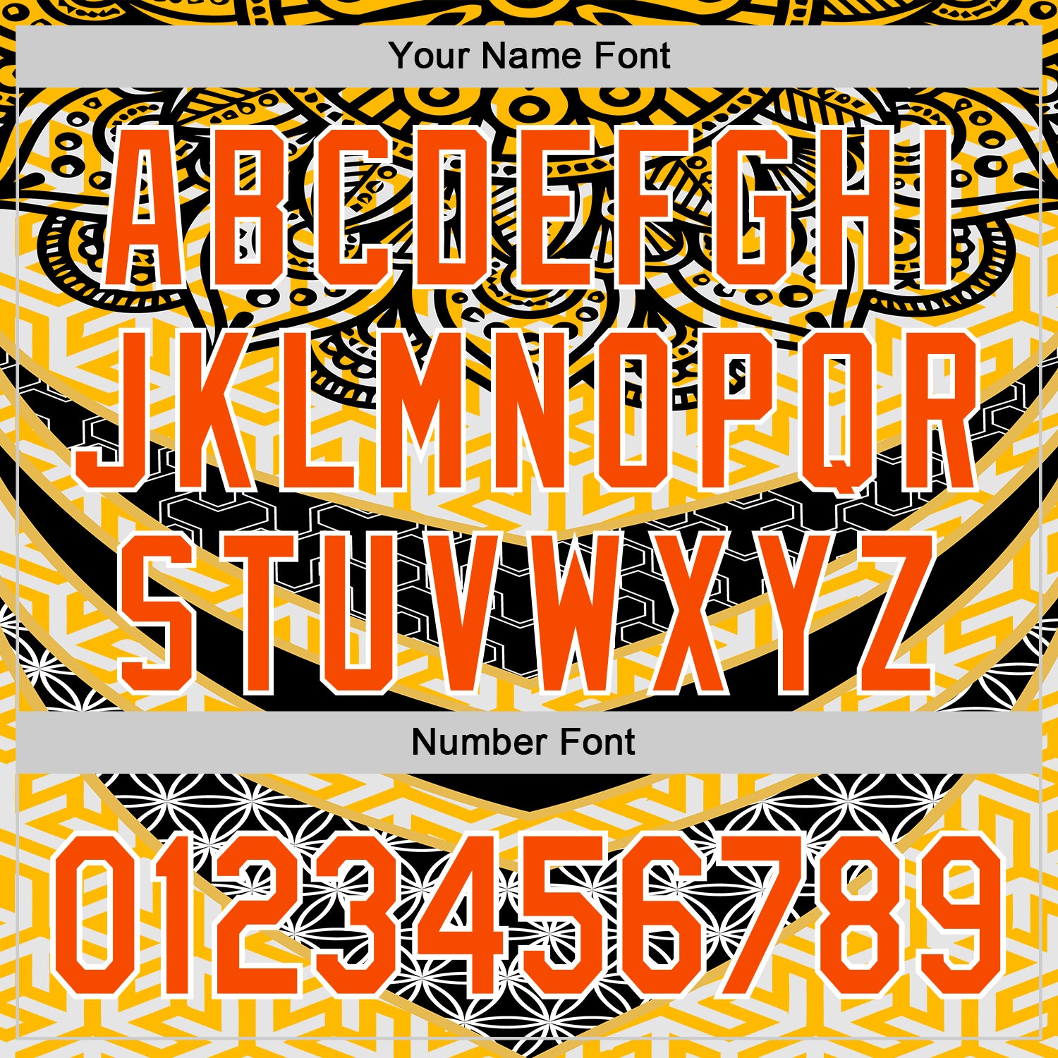 Custom Yellow Orange Black-White 3D Pattern Design Burner Costumes Tribal Authentic Baseball Jersey