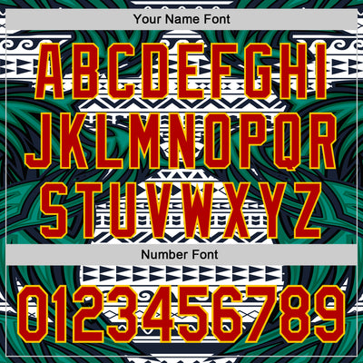 Custom White Red Blue Green-Yellow 3D Pattern Design Burner Costumes Tribal Authentic Baseball Jersey