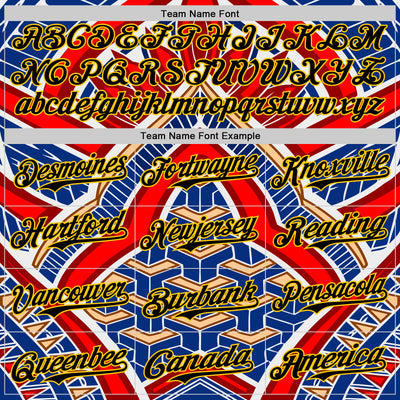 Custom Blue Black Red-Yellow 3D Pattern Design Burner Costumes Tribal Authentic Baseball Jersey